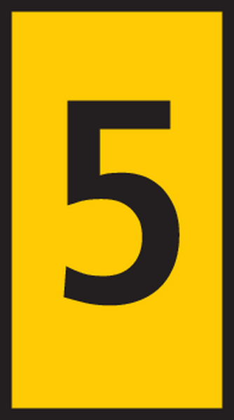 HellermannTyton WIC Snap On Cable Markers, Yellow, Pre-printed "5", 2 → 2.8mm Cable, for Cables and Wires,