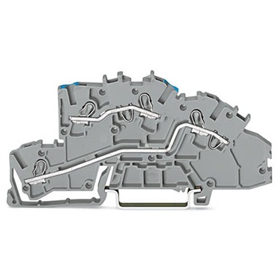 WAGO 2003-7649 TOPJOB S Series Grey, 2.5mm², 3-Level, Push In Termination