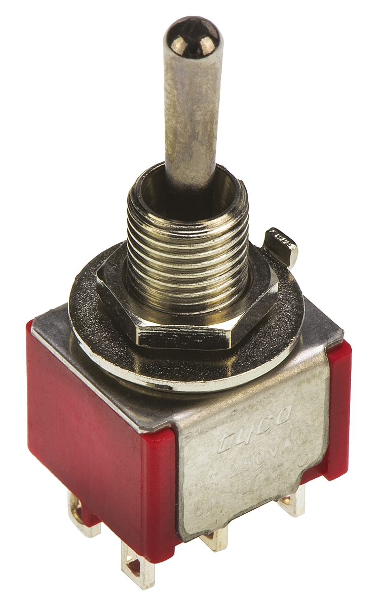 TE Connectivity Toggle Switch, Panel Mount, On-On-(On), DP3T, Wire Lug Terminal, 120 V ac, 28V dc