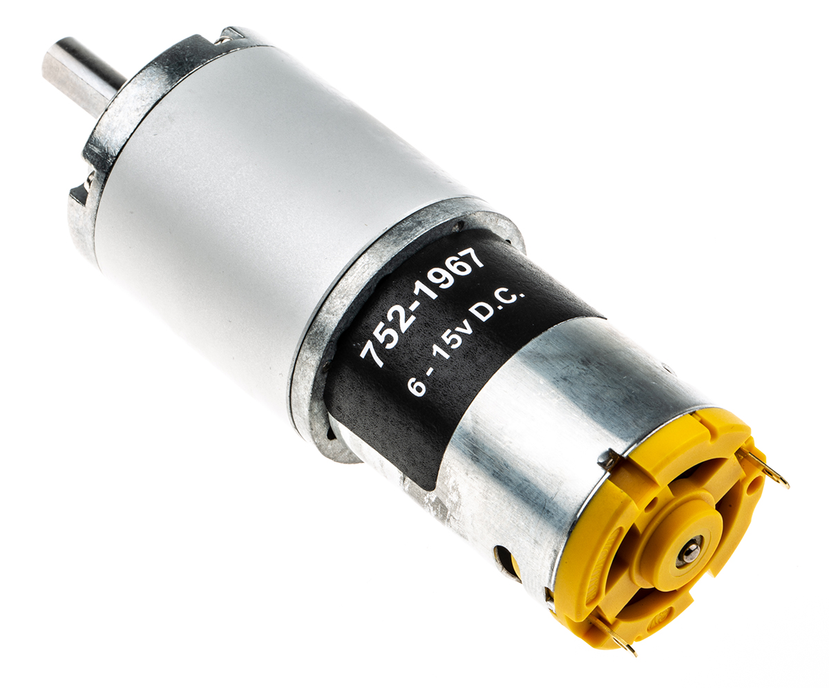 RS PRO Geared DC Motor, 7.98 W, 6 → 15 V dc, 78.4 gcm, 41 rpm, 6mm Shaft Diameter