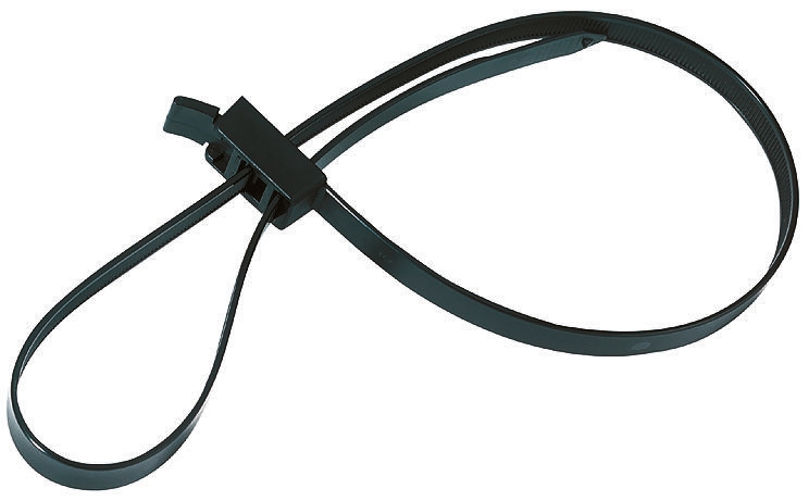 HellermannTyton Cable Tie, Releasable, 750mm x 13 mm, Black Polyamide 6.6 (PA66), Pk-5