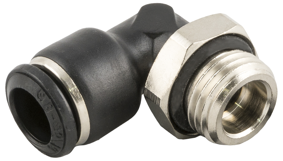 RS PRO Nickel Plated Brass Male Pneumatic Elbow Threaded-to-Tube Adapter, 1/2 BSP Male 20mm Threaded, Tube