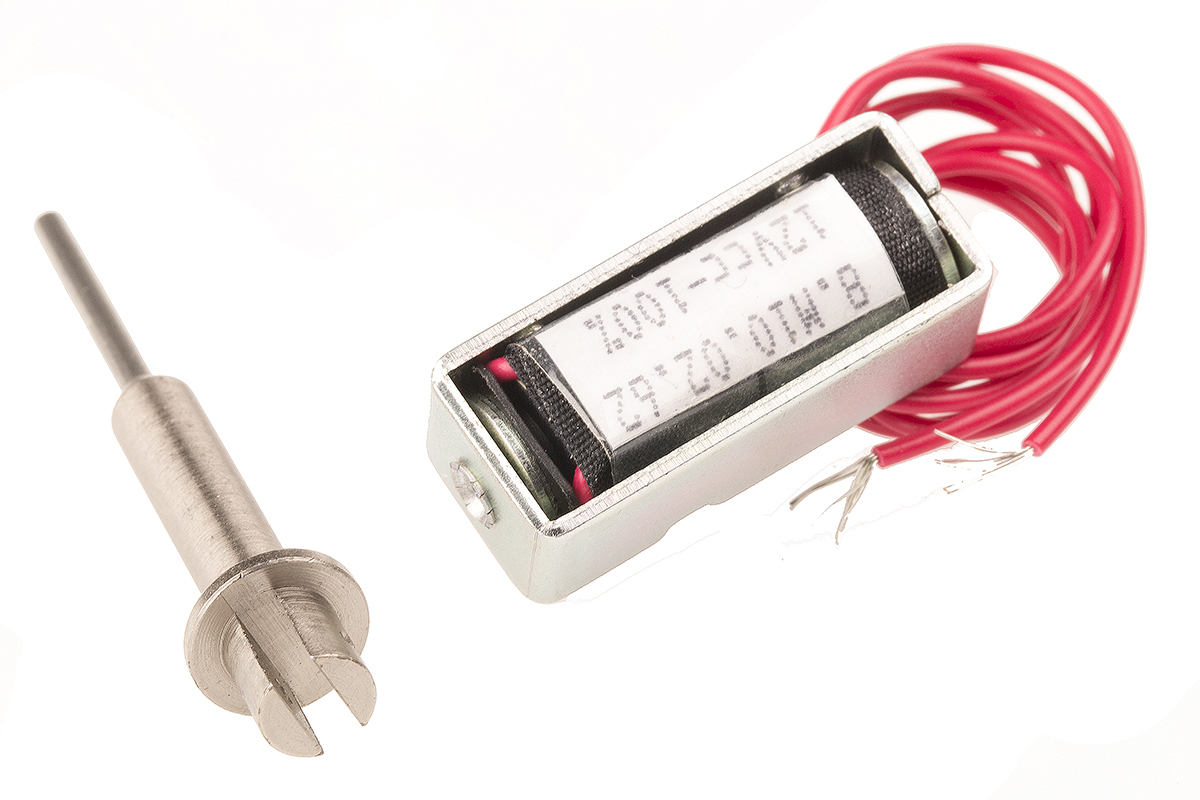 Mecalectro Linear Solenoid, 12 V dc, 0.1N, 30 x 12.7 x 10 mm