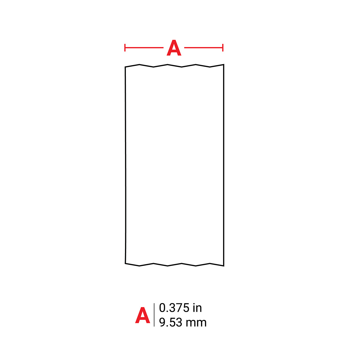 Brady B-499 on Black on White Label, 9.53 mm Width