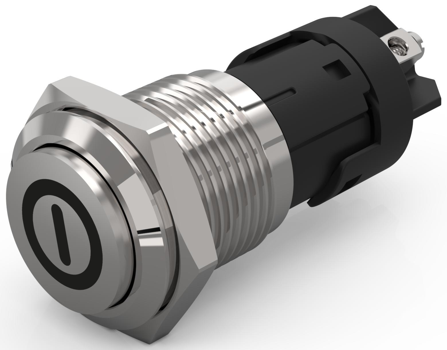 EAO 82 Series Push Button Switch, Latching, Panel Mount, 16mm Cutout, SPDT, 240V, IP65, IP67