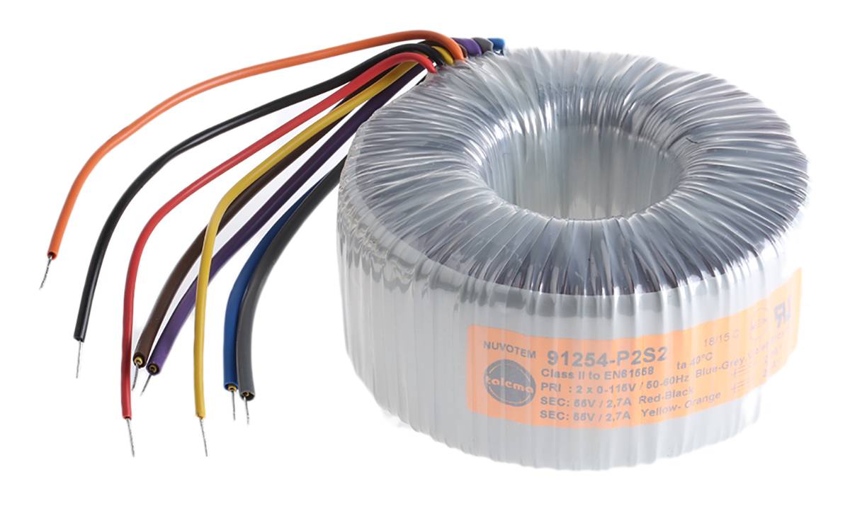 Nuvotem Talema 115 V ac, 230 V ac, 2 x 55V ac Toroidal Transformer, 300VA 2 Output