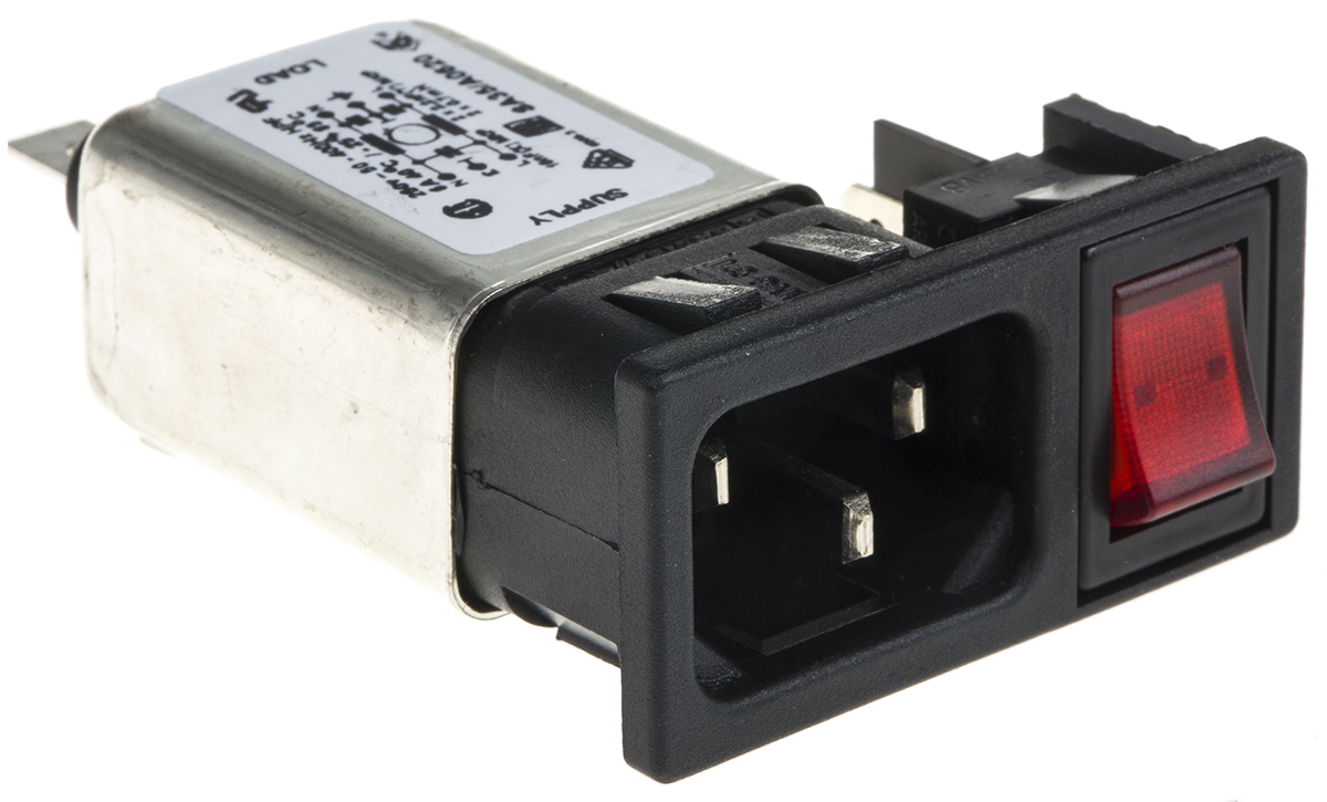 Bulgin 6A, 250 V ac Male Snap-In IEC Filter 1 Pole BZM27/A0620/55B 1 Fuse