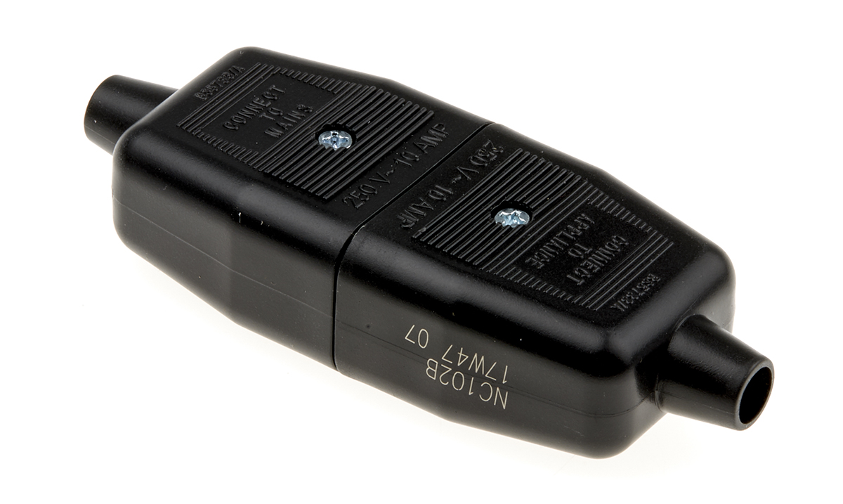 Masterplug 2 Pole Cable Mount Female, Male Mains Inline Connector Rated At 10A