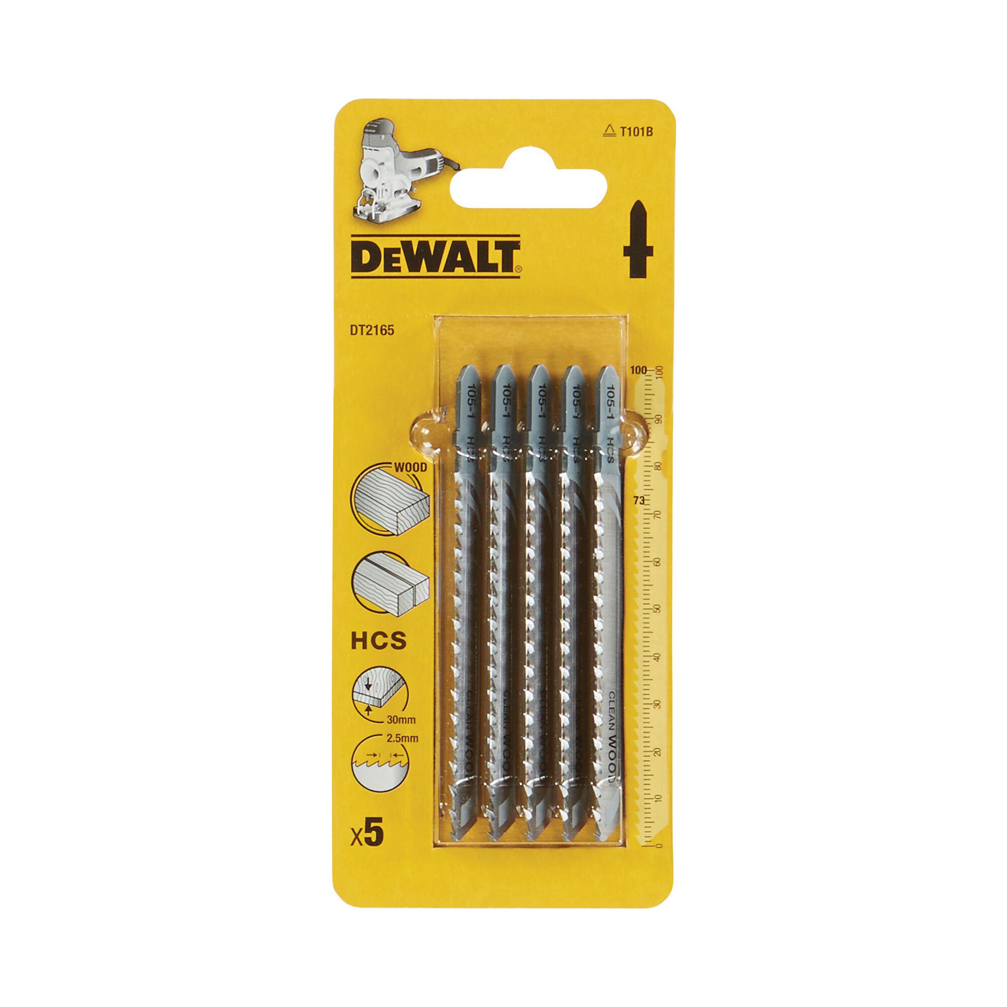 DeWALT Multiple Materials 73mm Cutting Length Jigsaw Blade, Pack of 5