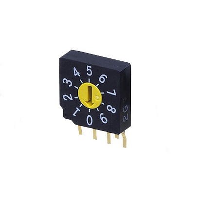 Nidec Components SC-2000, 10 Position, BCD Rotary Switch, 100 mA, Pin