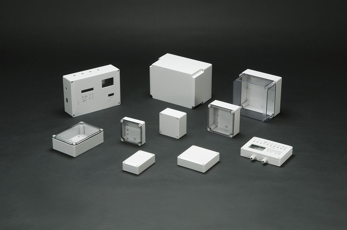 Takachi Electric Industrial SPCP Series Grey, White Polycarbonate Enclosure, IP65, Off-White Lid, 75 x 125 x 75mm
