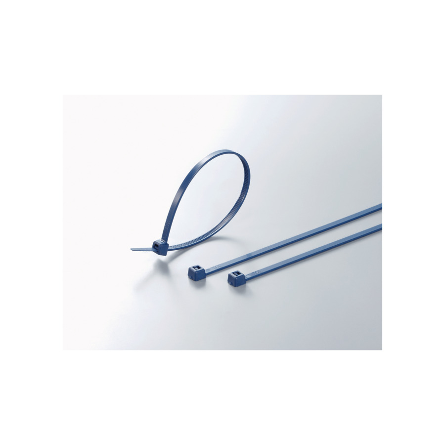 HellermannTyton Cable Tie, Releasable, 301mm x 4.8 mm, Blue Polyamide 6.6 (PA66), Pk-100