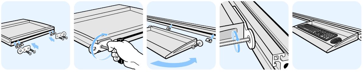 RS PRO 650mm Keyboard Tray, For Use With Aluminium Structural System