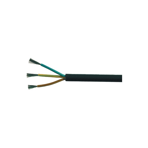 Kabeltronik Mains 1.5 mm² 3 Core Mains Power Cable, Black Silicone Rubber, 100m