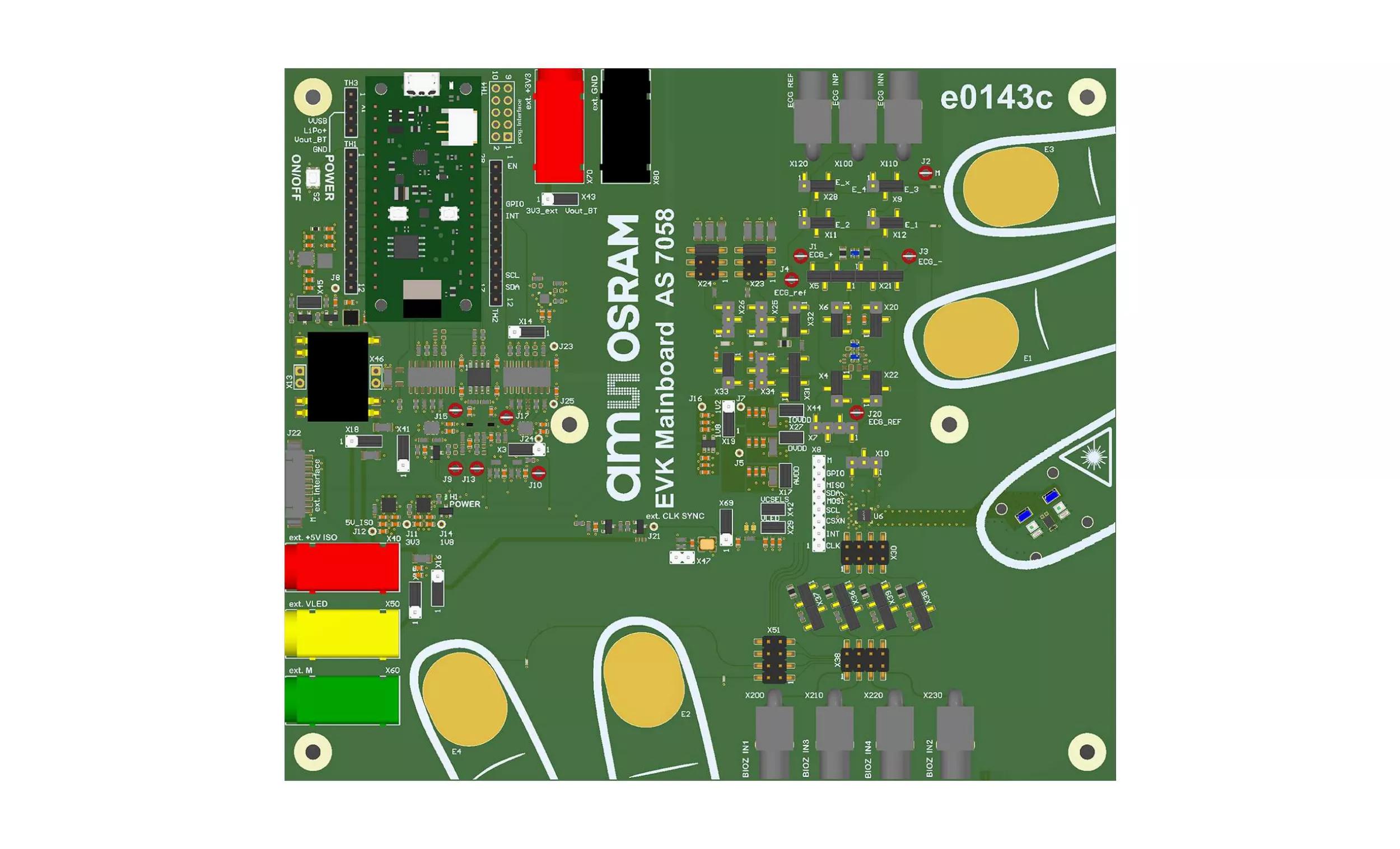 ams OSRAM AS7058_V4_Watch_PPG_ECG_BioZ Biometric Sensor Evaluation Kit for AS7058 AS7058