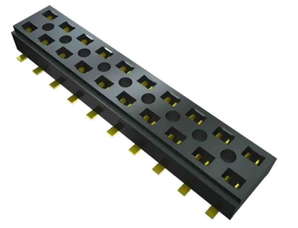 Samtec CLT Series Vertical Surface Mount PCB Socket, 2-Contact, 2-Row, 2mm Pitch, Press-In Termination
