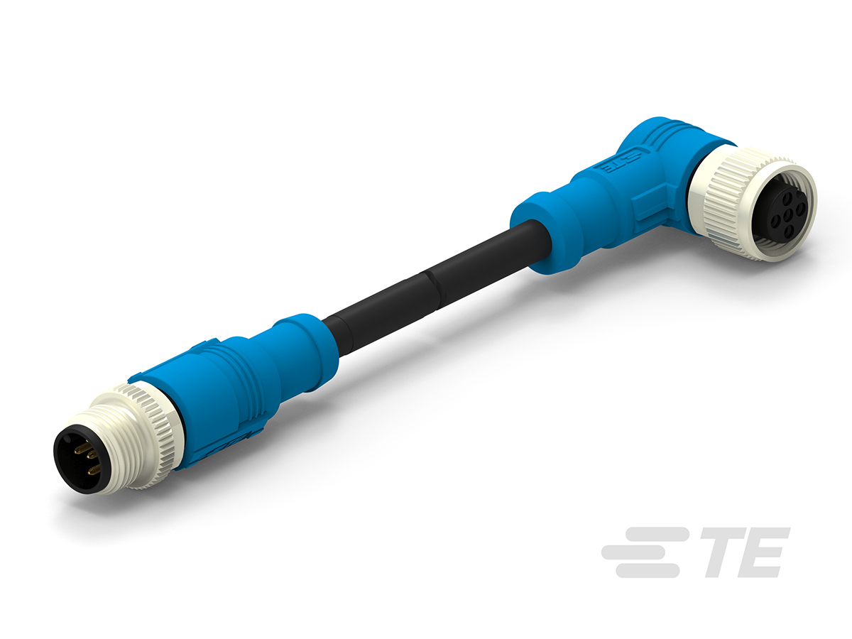 TE Connectivity Male/Female 5 way M12 to 5 way M12 Sensor Actuator Cable, 1000 mm