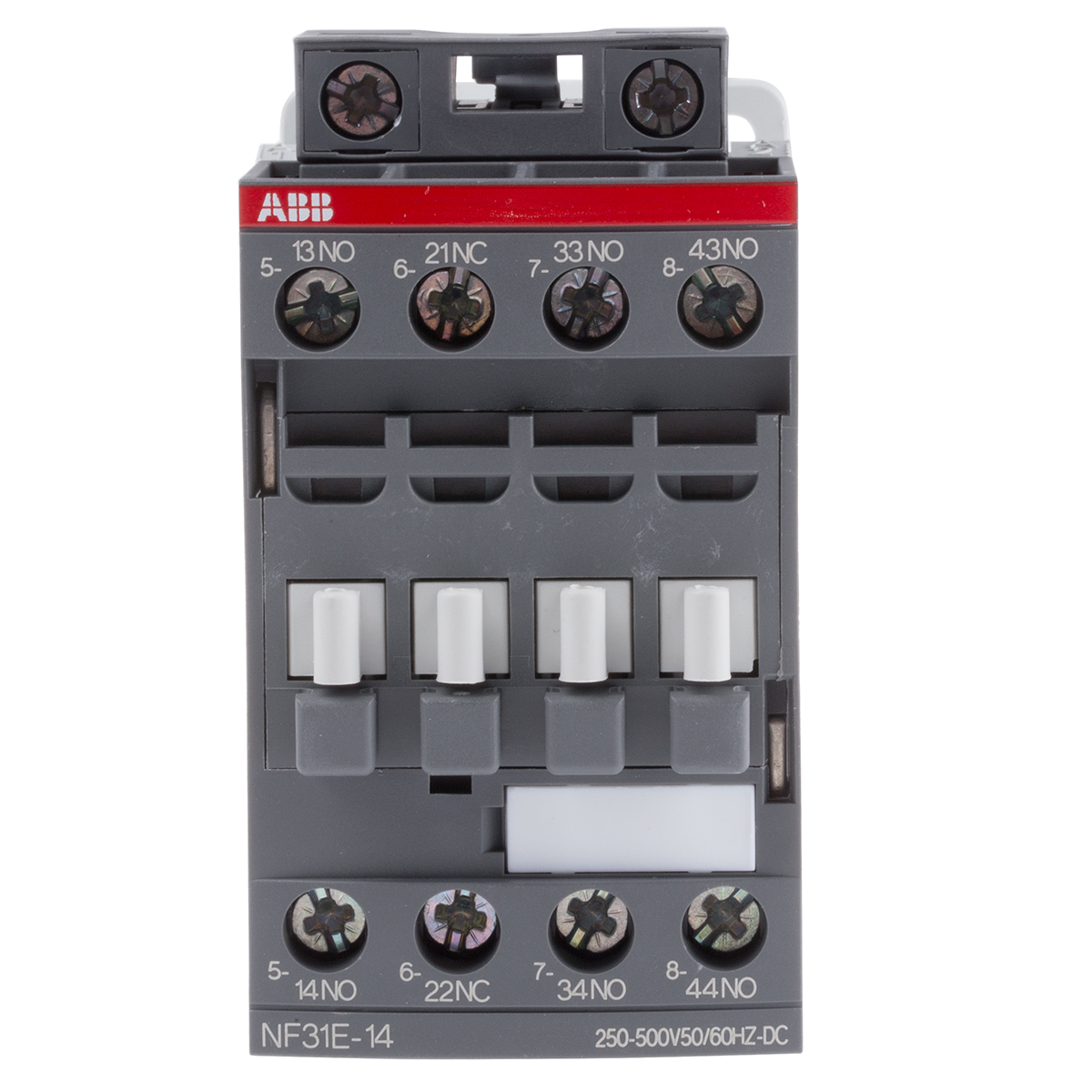 ABB NF Contactor, 250/500 V ac/dc Coil, 4-Pole, 6 A, 144 W 230 V, 3 NO/1 NC, 690V