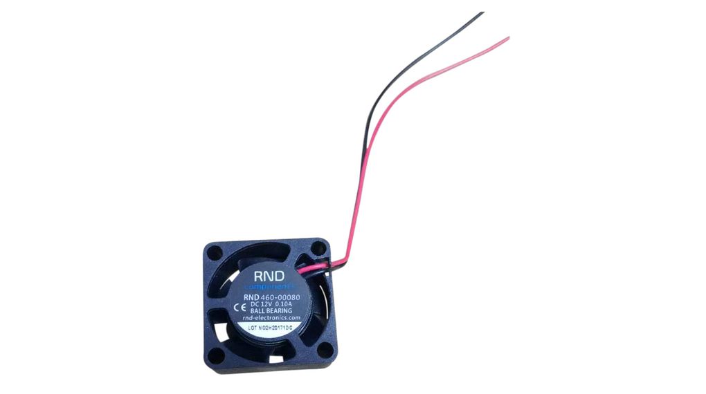 RND Axial Fan, 12 V dc, dc Operation, 1.85cfm, 1.2W, 100mA Max, 25 x 25 x 10mm