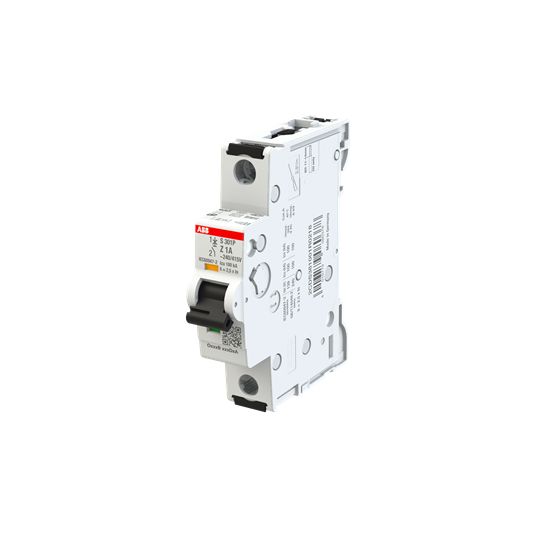 ABB System Pro M Compact S300P MCB, 1P, 1A, Type Z, 240V AC, 72V DC, 100 kA Breaking Capacity