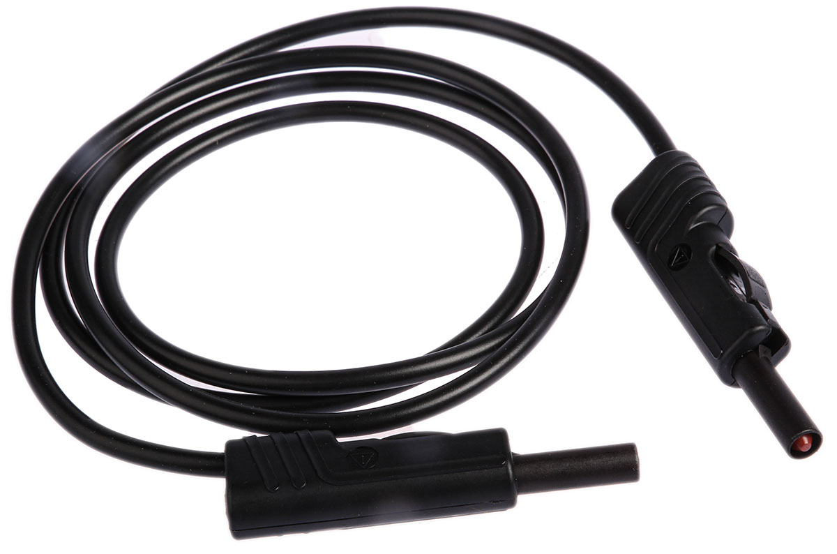 Hirschmann Test & Measurement, 16A, 30 V ac, 60V dc, Black, 1m Lead Length