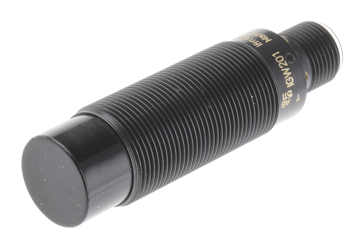 ifm electronic Inductive Threaded Barrel Proximity Sensor, M18, 12 mm Detection, PNP NO, 10 → 30 V dc