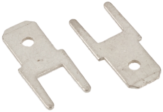 TE Connectivity FASTON .187 Uninsulated Male Spade Connector, PCB Tab, 4.8 x 0.5mm Tab Size