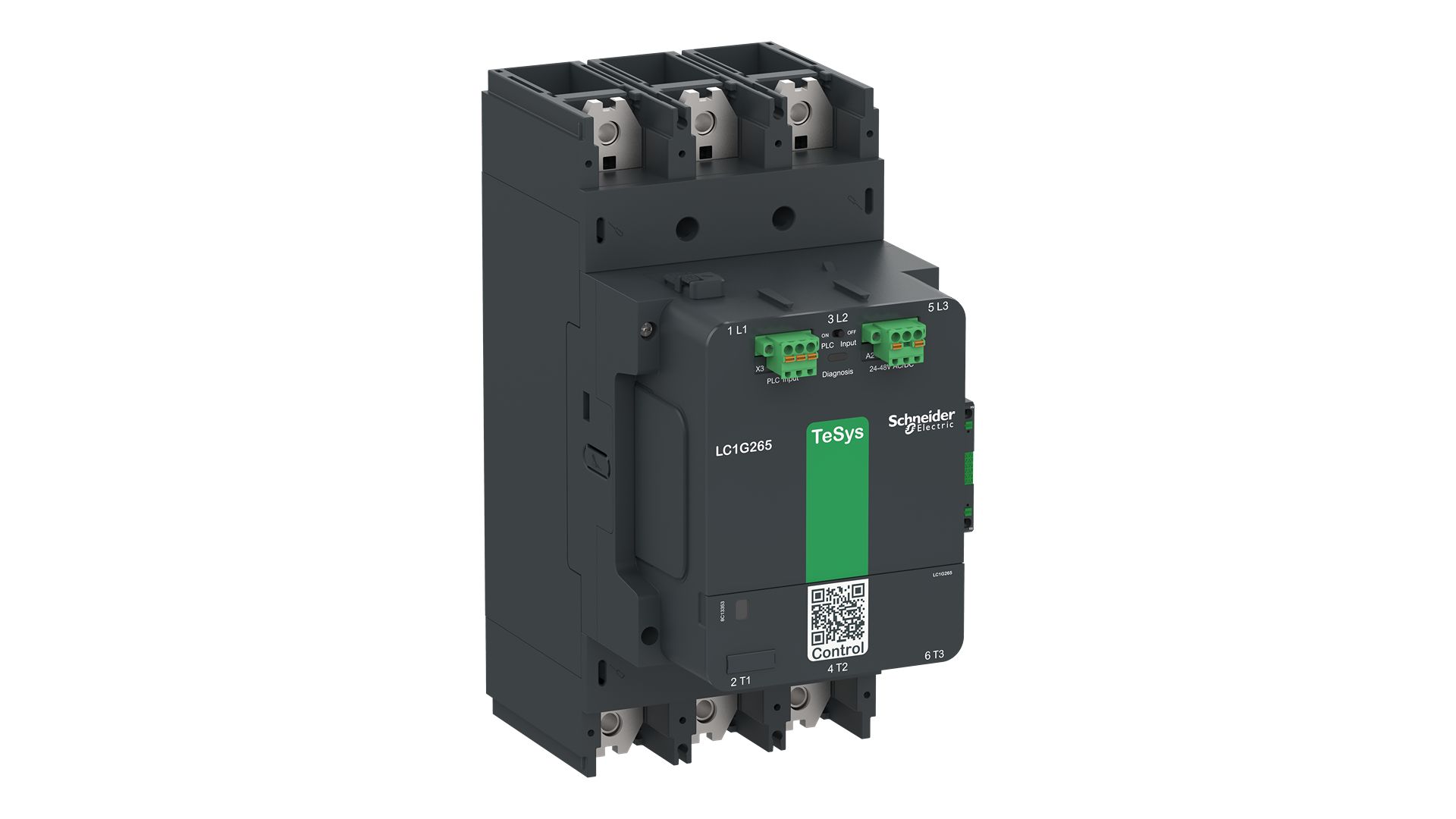 Schneider Electric LC1G Contactor, 48/130 V ac/dc Coil, 3-Pole, 385 A, 200 kW 130 V, 3 NO, 1000V
