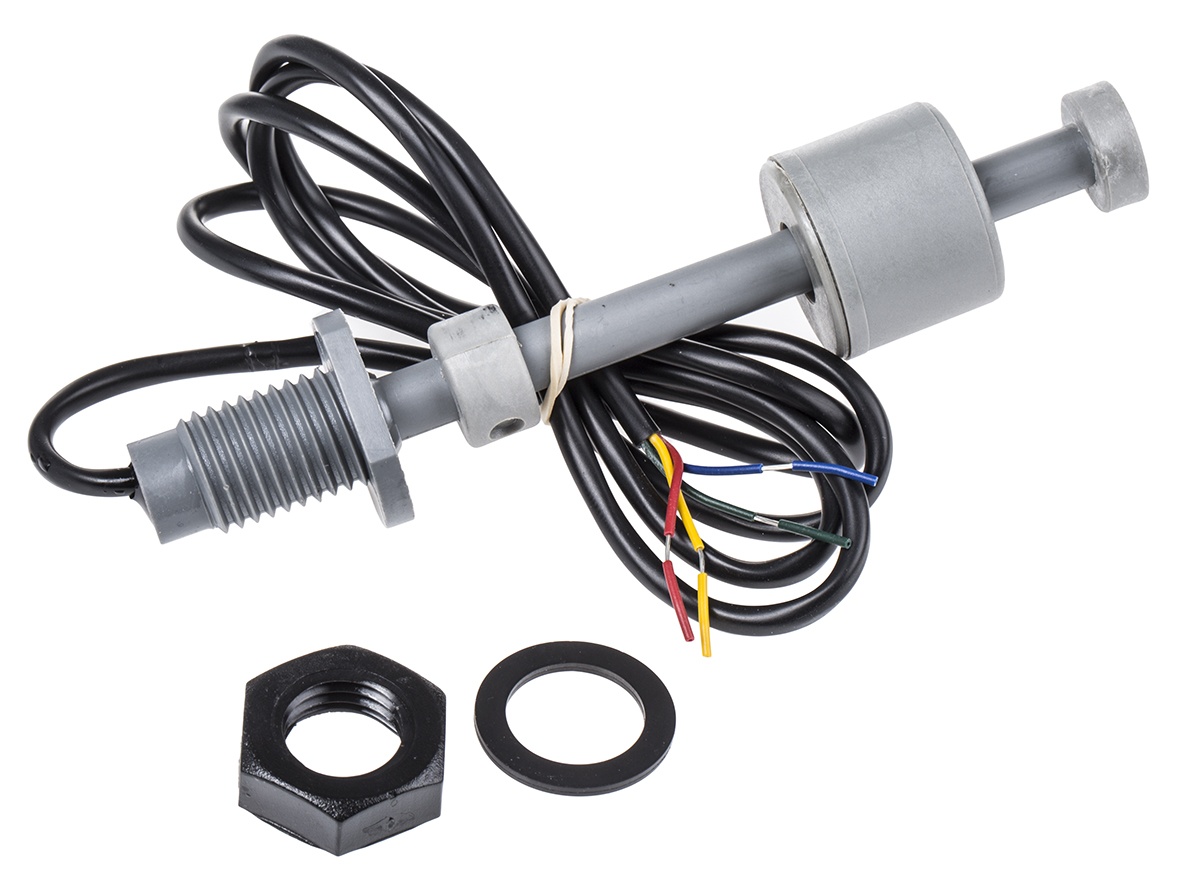 Sensata Cynergy3 RSF66 Series Vertical Polyphenylene Sulfide Float Switch, Float, 1m Cable, Direct Load, 240V ac Max,