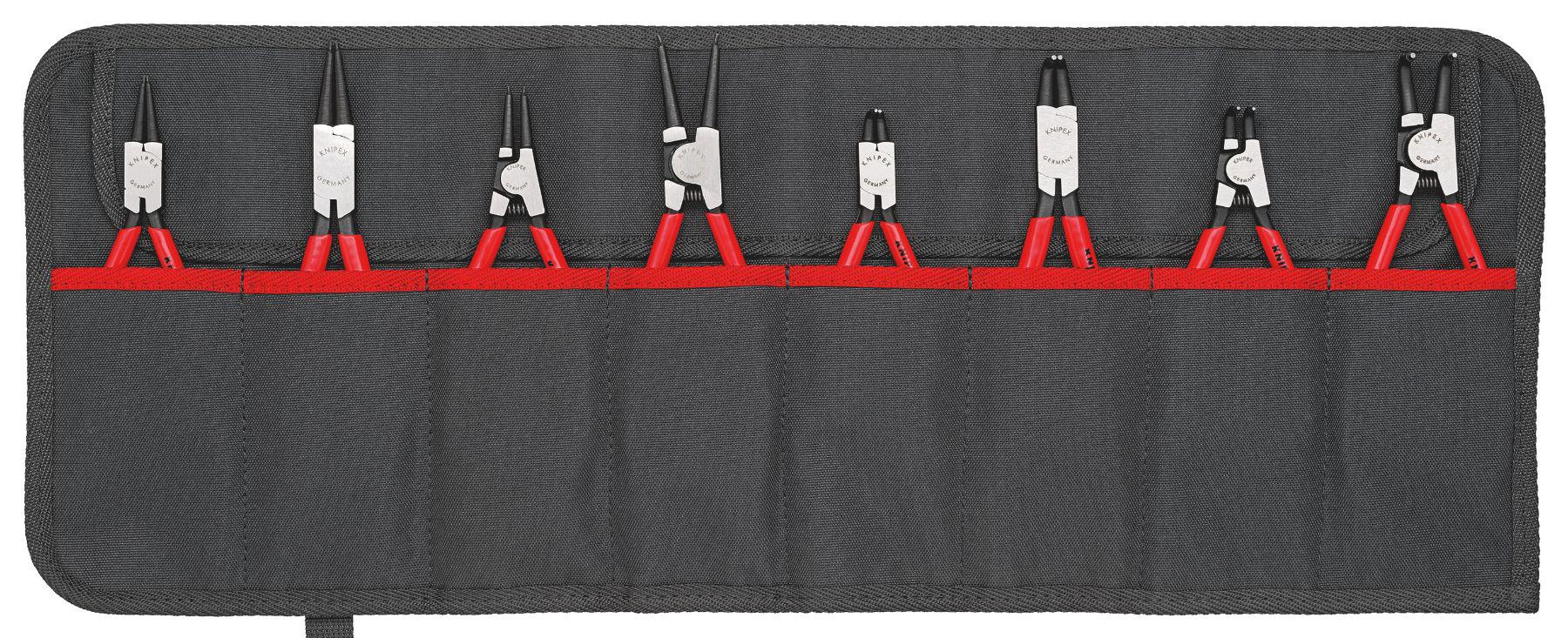 Knipex 8-Piece Circlip Plier Set, Angled, Straight Tip, 610 mm Overall