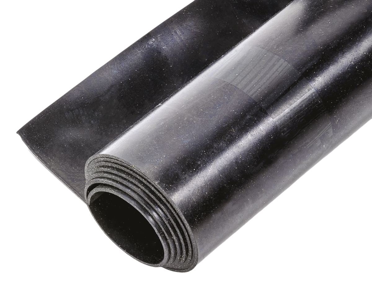 RS PRO Black Neoprene Rubber Sheet, 1m x 1.2m x 1.5mm, -30°C to 70°C