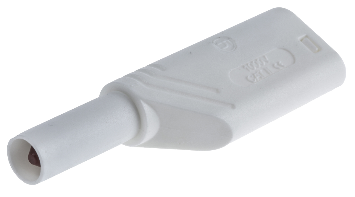 Hirschmann Test & Measurement White Male Banana Plug, 4 mm Connector, Screw Termination, 24A, 1000V ac/dc, Nickel