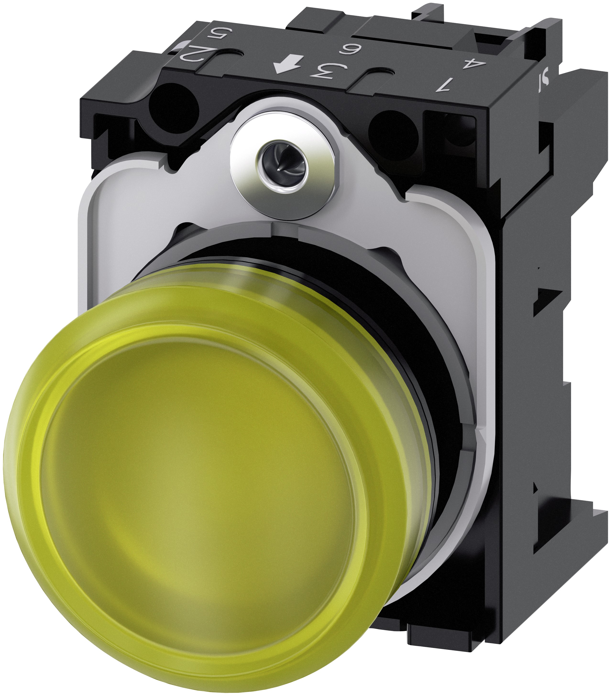 Siemens, SIRIUS ACT 3SU11, Panel Mount Yellow LED Pilot Light, 22mm Cutout, IP20, Round, 24V ac/dc