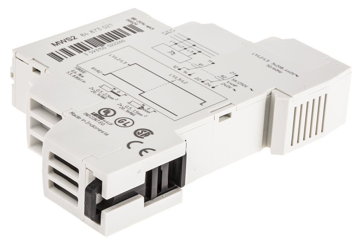 Crouzet Phase Monitoring Relay, 3 Phase, DPDT, DIN Rail