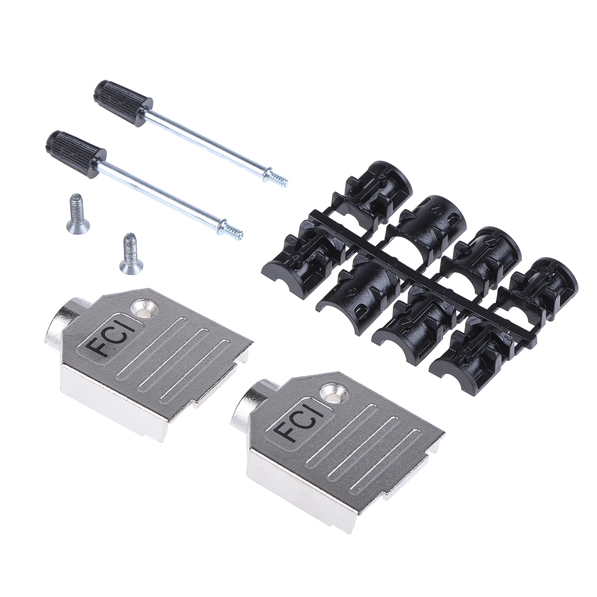 Amphenol Communications Solutions 8655MH Series Die Cast Zinc D Sub Backshell, 9 Way, Strain Relief