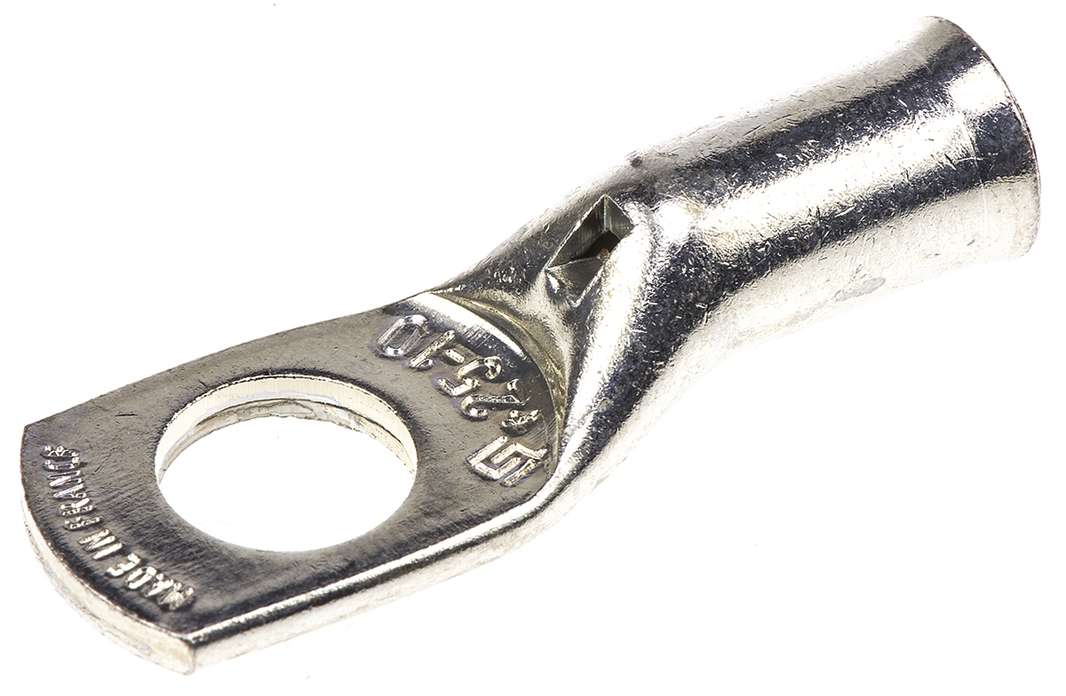 TE Connectivity, XCT Uninsulated Ring Terminal, 10mm Stud Size, 25mm² to 25mm² Wire Size