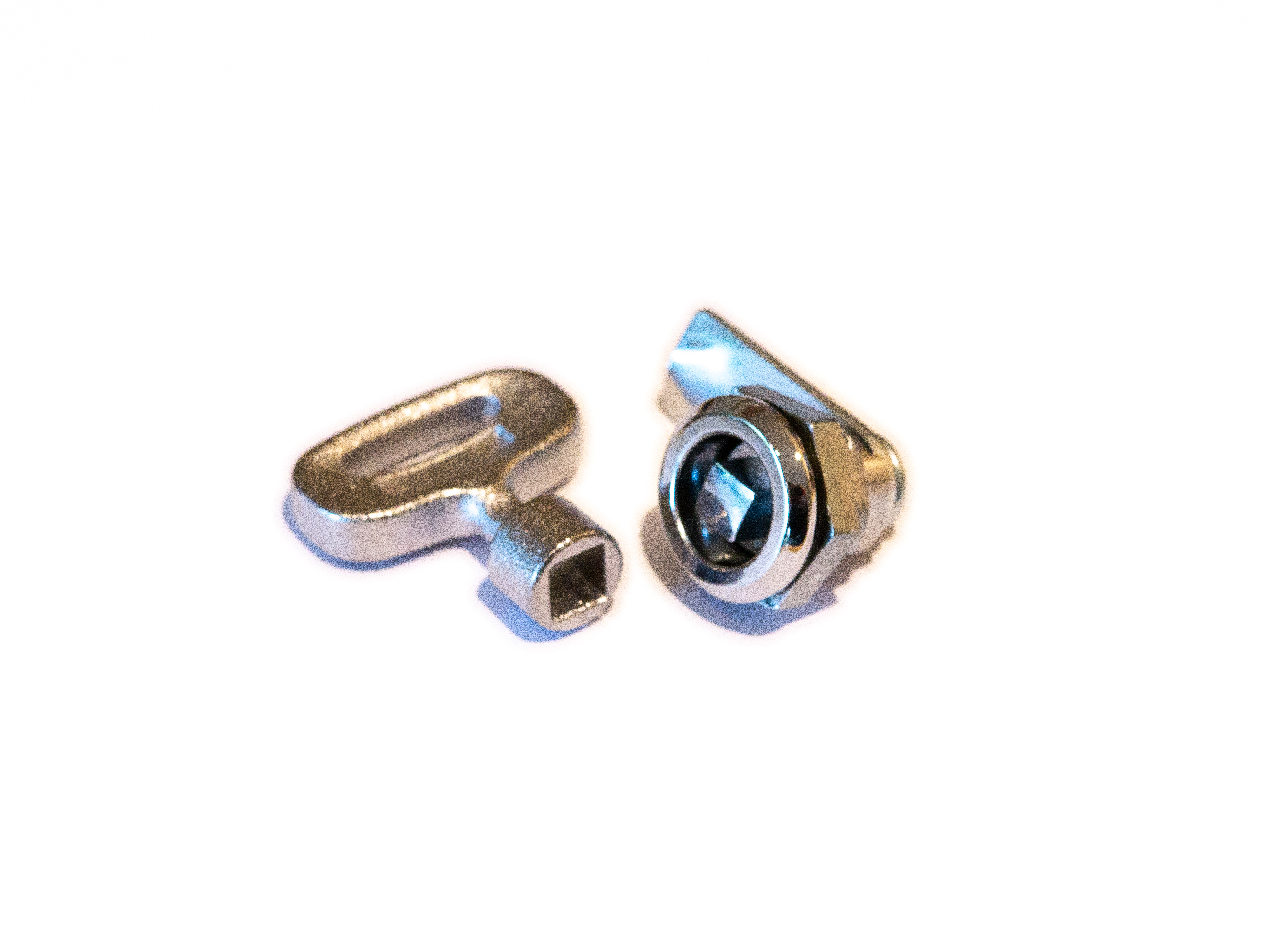 RS PRO Silver Steel Camlock, 12.5mm Panel-to-Tongue, 14.5 x 16.1mm Cutout, Key Unlock