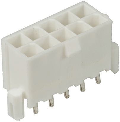 Molex Mini-Fit Plus Series Straight Through Hole PCB Header, 2 Contact(s), 4.2 mm Pitch, 2 Row, Shrouded