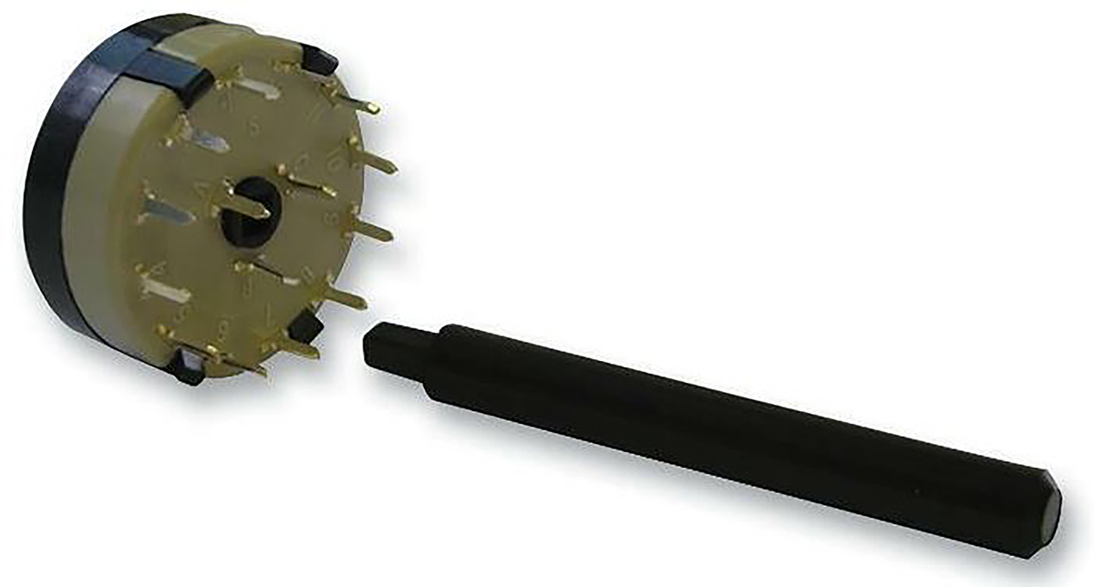 Lorlin, 3 Position Rotary Switch, 150 mA @ 250 V ac, Through Hole