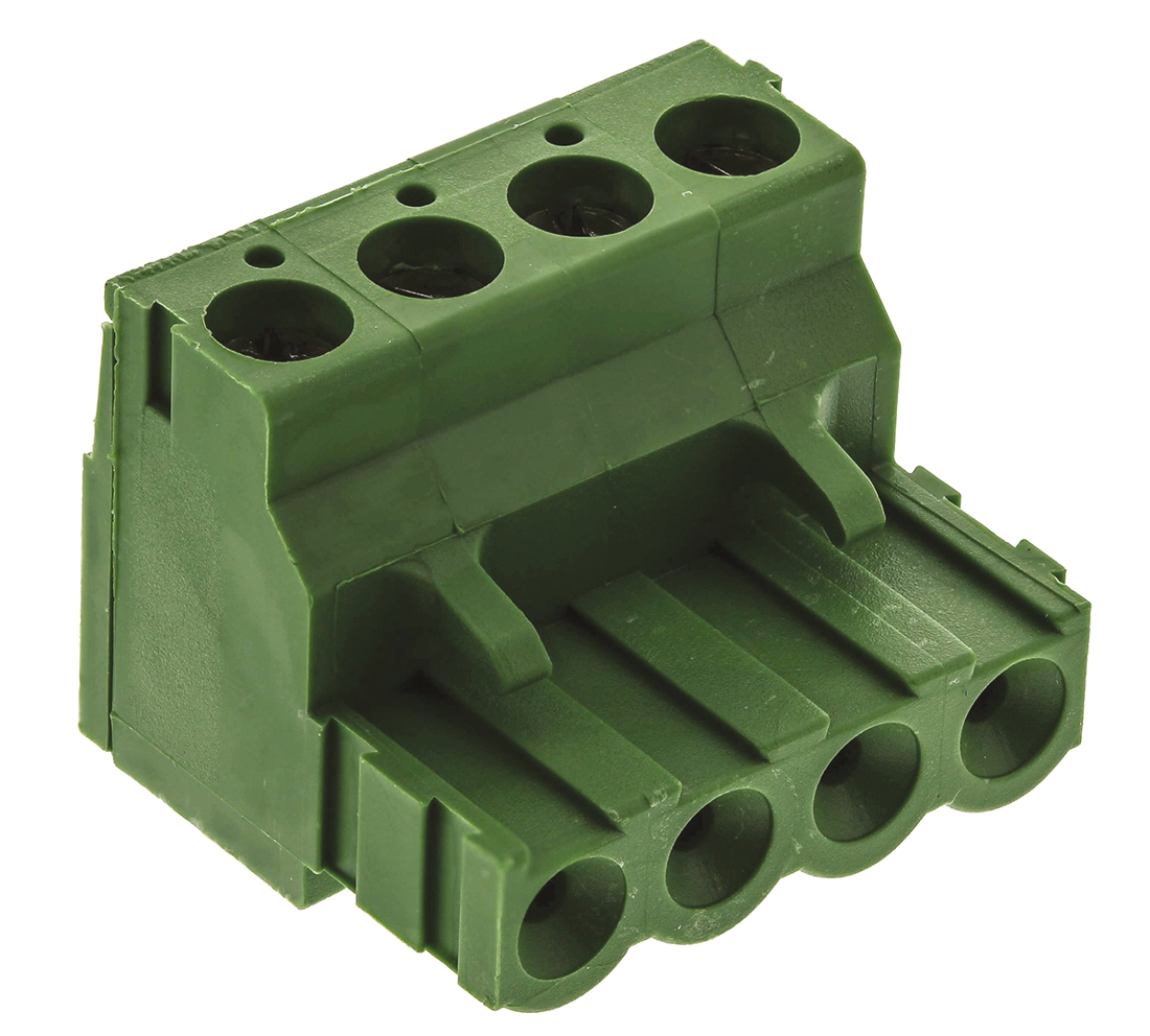 TE Connectivity, 5.08mm Pitch, Buchanan, 4 Way, Right Angle, Pluggable Terminal Block, Plug, Cable Mount, Screw