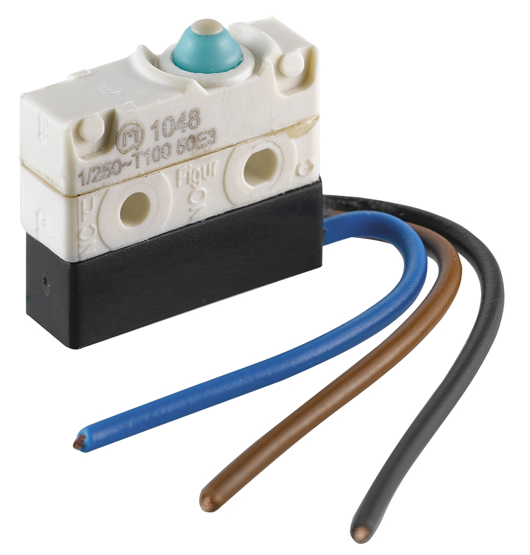 Marquardt Button Micro Switch, Cable Terminal, 3 A @ 250 V ac, SP-CO, IP67