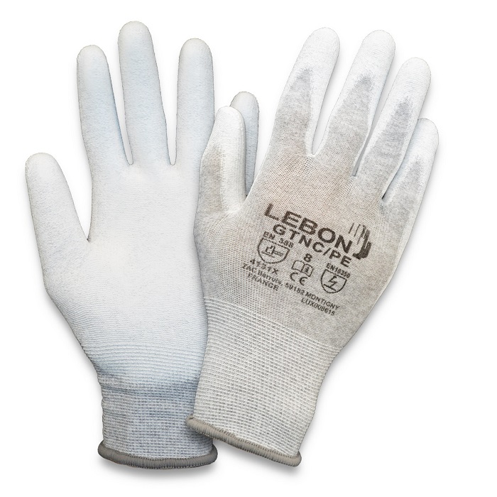 Lebon Protection White Polyamide Polyamide Glove, Size 10, Polyurethane Coating