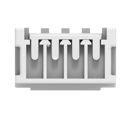 TE Connectivity 2391423 Series Receptacle Edge Connector, Board Mount, 4-Contacts, 2.5mm Pitch, 1-Row, Crimp Termination
