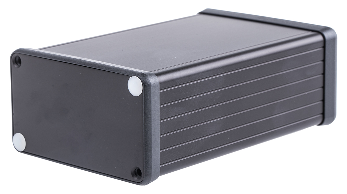 Hammond 1455 Series Black Aluminium Enclosure, IP54, Black Lid, 120 x 78 x 43mm