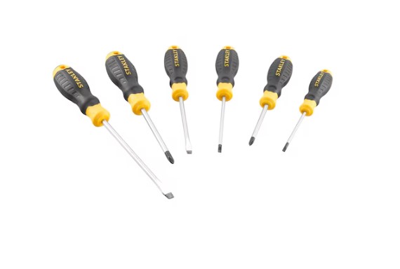 Stanley Flared, Parallel, Phillips Screwdriver Sets, 6-Piece