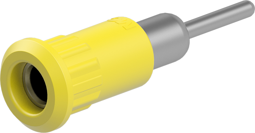 Staubli Yellow Socket Test Socket, Solder Termination, 25A, 30V ac, Nickel Plating
