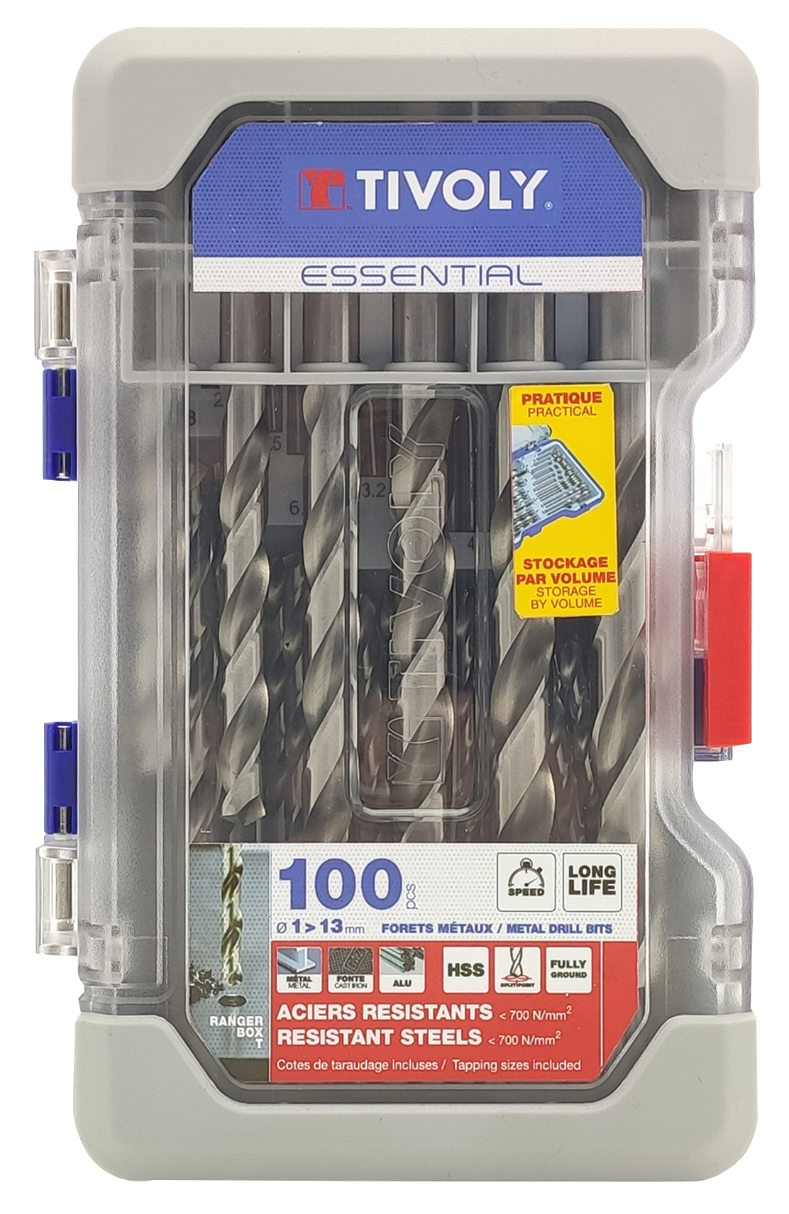 Tivoly 100-Piece for Steel, 13mm Max, 1mm Min, HSS Bits
