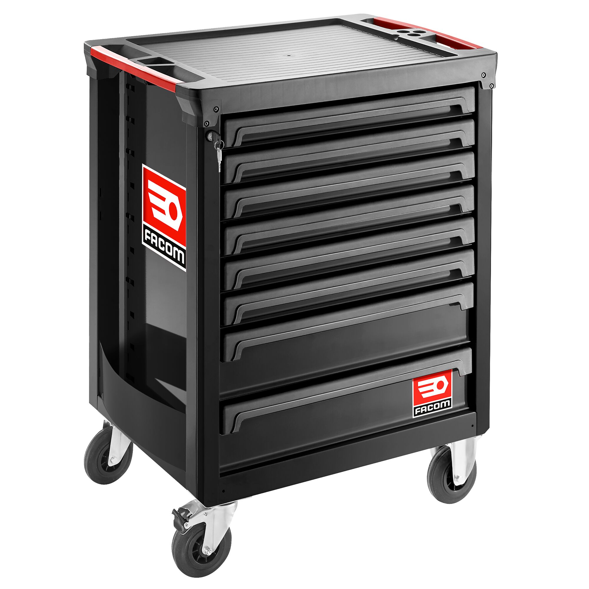 Facom 8 Drawer Polypropylene with Fiber Wheeled Tool Cabinet