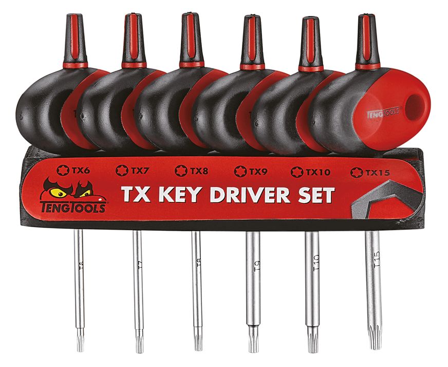 Teng Tools 6-Piece Torx Key Set, T-handle Shape
