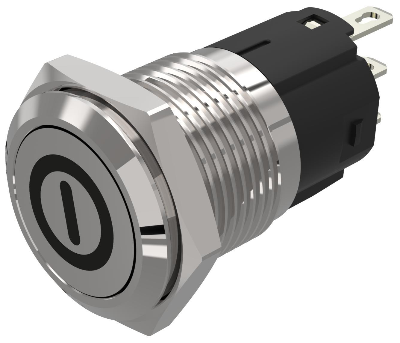 EAO 82 Series Push Button Switch, Momentary, Panel Mount, 16mm Cutout, SPDT, 240V, IP65, IP67